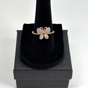 18k rose gold-plated butterfly ring